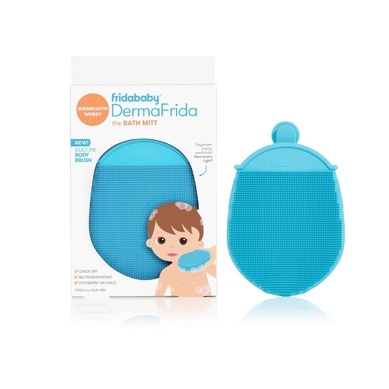 lot 6552328 image: Frida Baby DermaFrida the Bath Mitt  Toddler Quick-Dry Body Bath Brush, Silicone, Replacement to Kids Washcloth  Fits Both Parent or Child for Early Stage Development