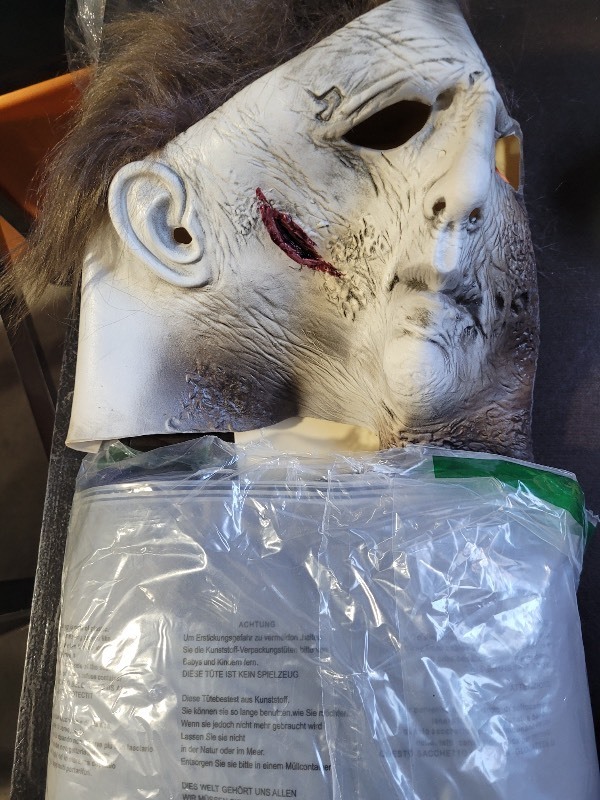 lot 6552360 image: Halloween Scary Killer Michael Costume Men Adult Serial Killer Myers Cosplay Jumpsuit Coveralls with Blood Blue Overalls Outfit with Blood Knife Mask GR045L