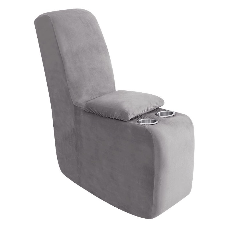 lot 6552371 image: ULTICOR 7-Piece L Shape Sectional Recliner Sofa Covers, Velvet Stretch Reclining Couch Covers for Reclining L Shape Sofa, Thick, Soft, Washable (Light Grey, 1 Console Cover)