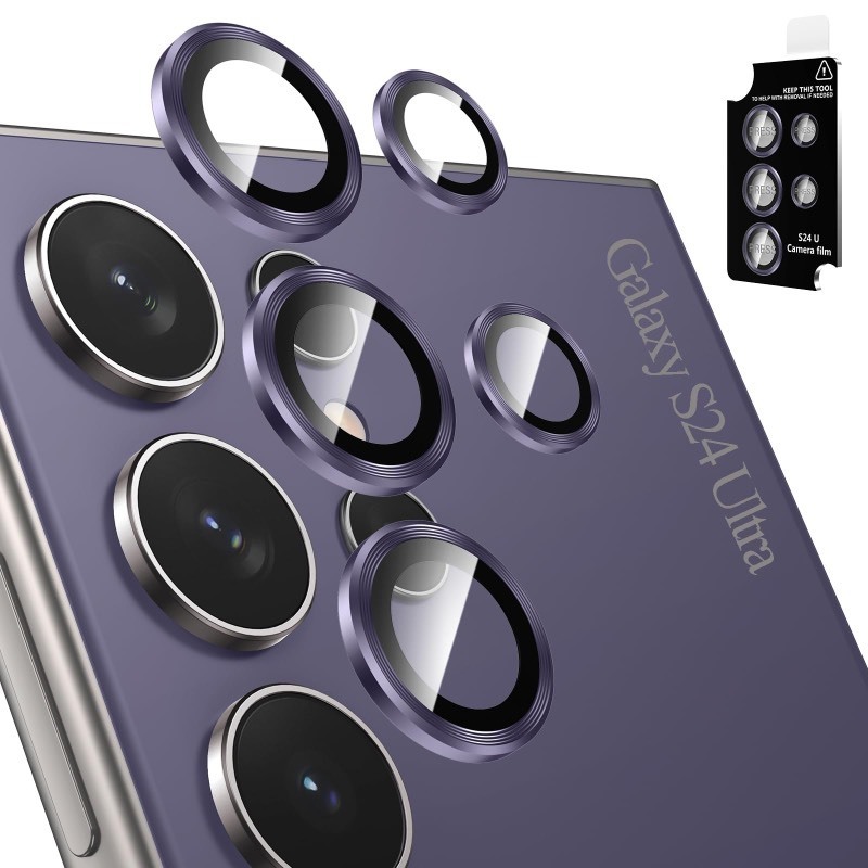 lot 6552396 image: Tensea (32PCS for Samsung Galaxy S24 Ultra 5G Camera Lens Protector, 9H Tempered Glass Camera Cover Screen Protector Metal Individual Ring for S24 Ultra 5G 2024 Installation TrayCase Friendly
