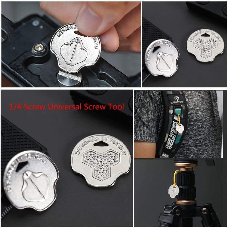 lot 6552509 image: TorSor 2 Pack Coin Driver Mini Portable Key Screwdriver Wrench Coin Slot Fastener Quarter Turn Combo Hand Tool for Camera Battery Covers Quick Release Plate 14 Screws