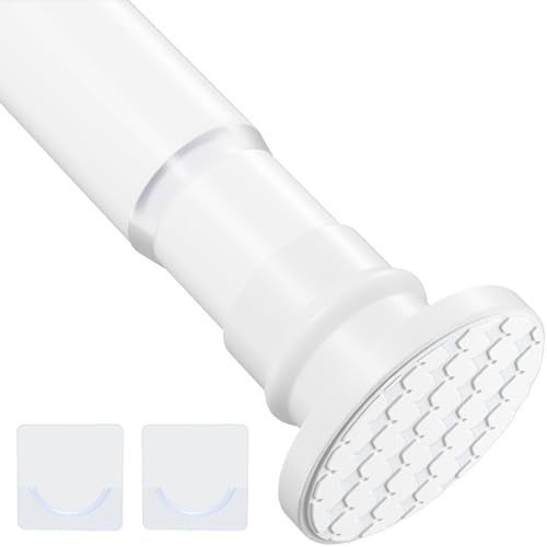 lot 6553053 image: XIQIYY Shower Curtain Rod 28-48 inch Heavy Duty Tension Curtain Rod No Drilling Adjustable Tension Rod Spring Shower Rod for Bathroom Closet,Stainless Steel,White