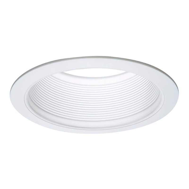 lot 6553072 image: HALO E26 Series 6 in. White Recessed Ceiling Light Fixture Trim and White Ring Overlay, (6100WB)