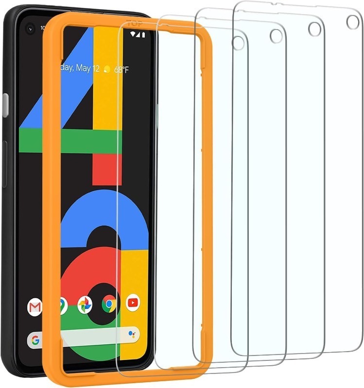 lot 6553239 image: OMOTON 4 Pack Screen Protector for Google Pixel 4a (Not Fit for 4a 5G), Scratch ResistantEasy-InstallBubble FreeTempered Glass Screen Protector Compatible with Google Pixel 4a