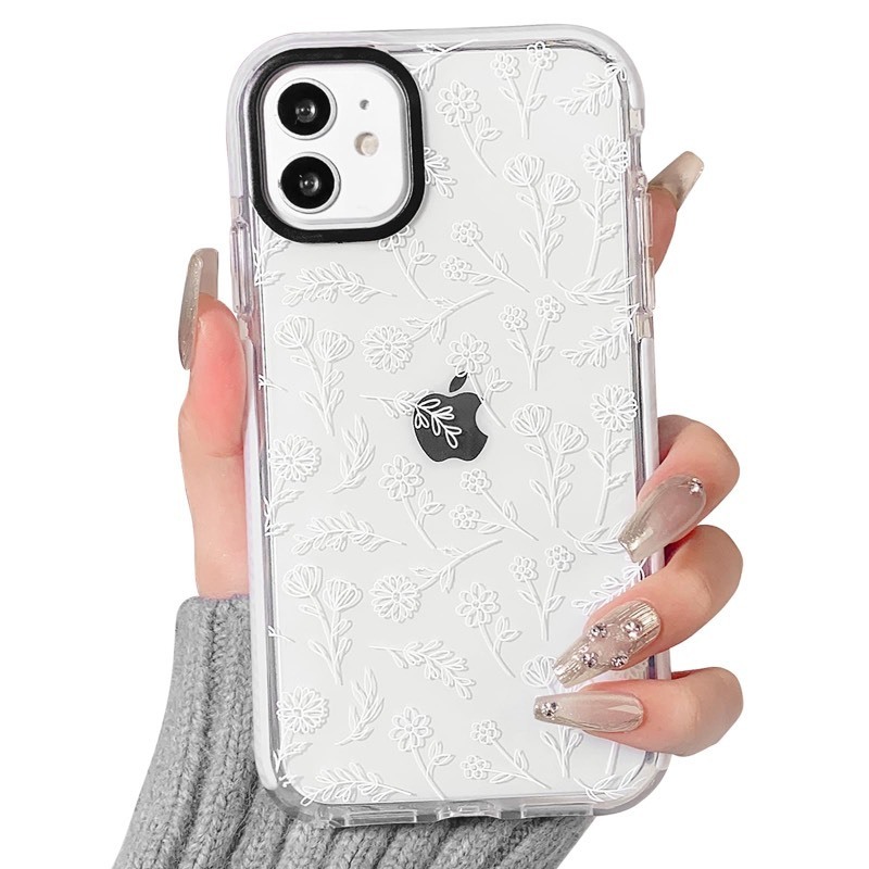 lot 6553246 image: NITITOP Compatible for iPhone 11 Case Cute Flower Floral Clear for Women Girl Ultra Slim Crystal Shockproof Soft TPU Anti-Yellow Protective Phone Cover - White