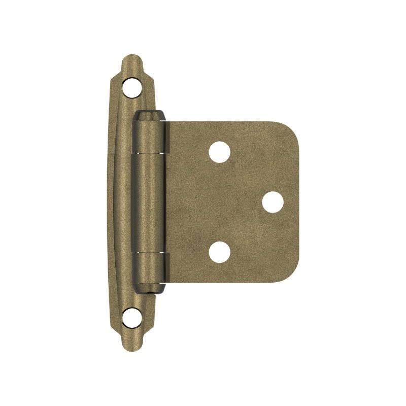 lot 6553277 image: Amerock  Cabinet Hinge  Variable Overlay Hinge  Burnished Brass  2 Pack  Self-Closing Hinge  Face Mount Hinge  Cabinet Door Hinge