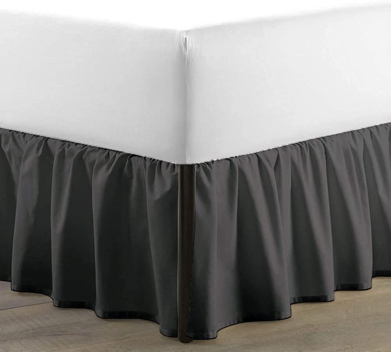 lot 6553316 image: SKY BEDDINGS - Bed Skirt Twin Size Ruffled Bed Skirt with Split Corners - Twin 12 Inch Drop Dust Ruffle Bed Skirt with Platform Three Sided Coverage - 100% Microfiber Bed Skirt, White