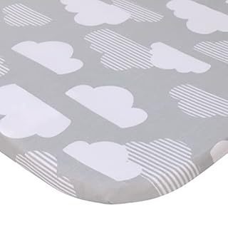 lot 6553553 image: Skip Hop Cozy-Up 2-in-1 Bedside Sleeper Grey and White Clouds 100% Cotton Fitted Bassinet Sheet (B09RTQ6ZV4)