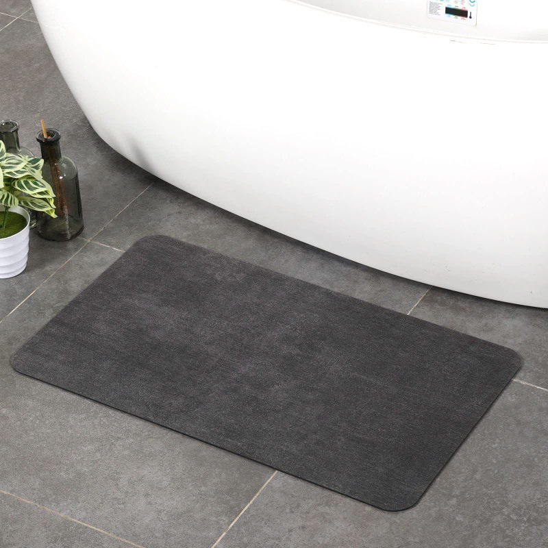 lot 6554126 image: Stiio Bath Mat Rug, Super Absorbent Quick Dry Non-Slip Thin Bathroom Rugs, Easy Clean Washable Bathroom Floor Mat That Fit Under Door, Thin Shower Mat for Bathtub, Sink, Bedroom 15x23 inch, Dark Grey
