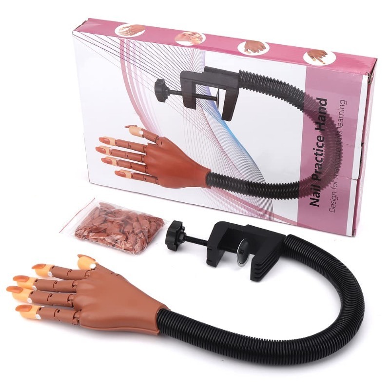 lot 6554142 image: LIONVISON Practice Hand for Acrylic Nails-Fake Flexible Movable Practice Nail Hand Practice for Acrylic Nail Kit, Maniquin Hand for Nail Practice With 100Pcs Refill Nail Tips