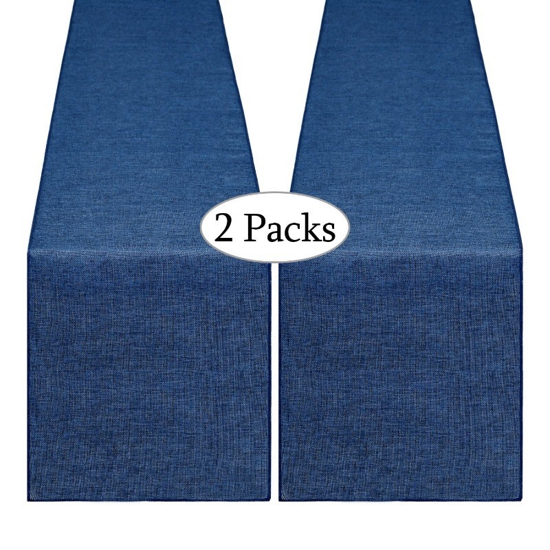 lot 6554335 image: Navy Blue Table Runners 13x108 inches 2 Pieces Burlap Runner 4th of July Decorations for Home, Farmhouse, Dining Linens Decoration Independence Day