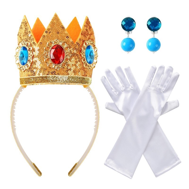 lot 6554349 image: Princess Crown Earrings Gloves Dress Up Halloween Costume Accessories