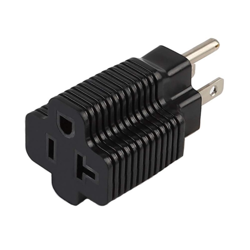 lot 6554515 image: Nema 15 Amp to 20 Amp Plug Adapter ETL Listed NEMA 5-15P to 5-1520R (Comb 20Amp T Blade) 15 Amp Household Plug to 20 Amp T-Blade AC Power Adapter