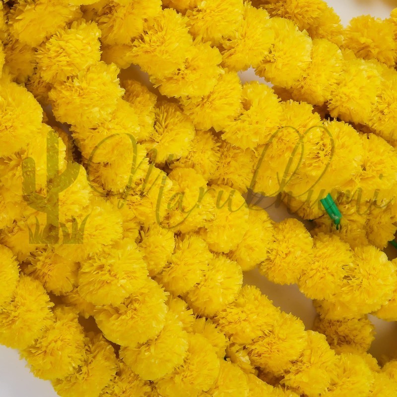 lot 6554546 image: Marubhumi 5 Pcs of 4.5 Feet Long Strands Artificial Marigold Flowers Garland for Diwali Decor, Traditional Indian Decor, Marigold Garland for Decoration, Diwali Decorations for Home, Christmas Decor