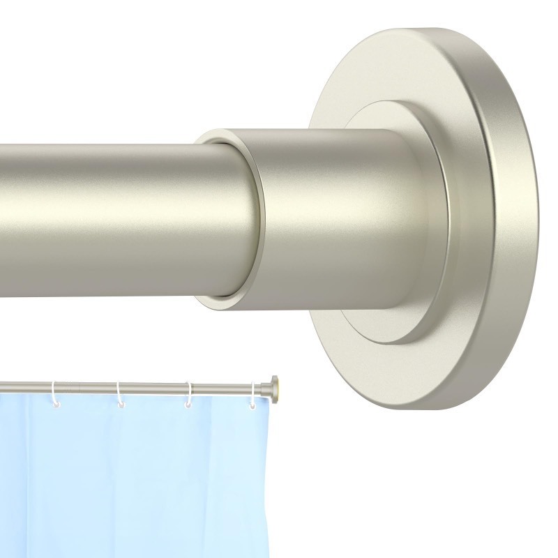 lot 6554572 image: CorkLatta Brushed Nickel Shower Curtain Rod 31 to 56 Inch,1 Inch Diameter Adjustable Spring Tension Stainless Steel Telescoping Rod,Easy Install,No Rust