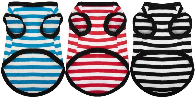 lot 6555030 image: Paiaite 3 Pieces Dog Striped Shirt Light Color Cotton Sleeveless Puppy Dog Shirts Breathable Pet Apparel Tank Top Colorful Puppy Sweatshirt Dog Clothes for Small Medium Dogs L