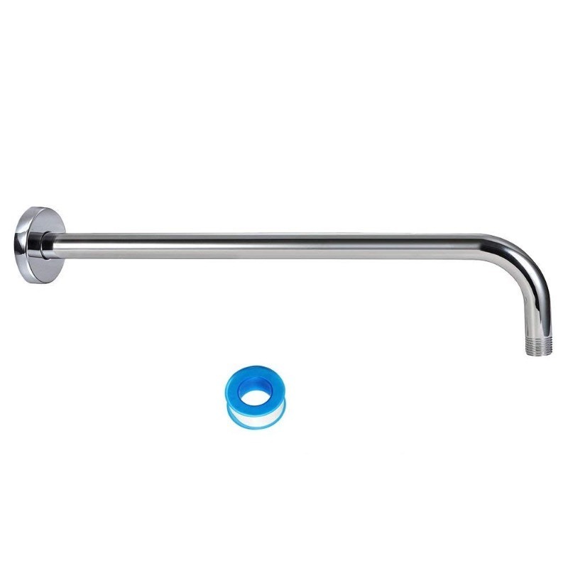 lot 6555077 image: NearMoon Shower Arm, Extra Fixed Arm with Flange, Stainless Steel Wall-Mounted ShowerHead Arm (15 Inch, Chrome Finish)