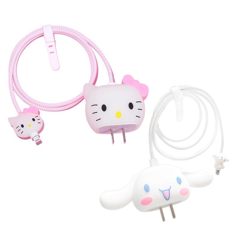 lot 6555290 image: Axanbox 2 Packs 3D Cute Cartoon Charger Cover Charger Protector Charger Case Cable Protector for iPhone Fast Charger 18W20W USB-C Power Adapter and Lightning Cable (2Packs) ONLY ONE, CINNAMAROLL ONLY
