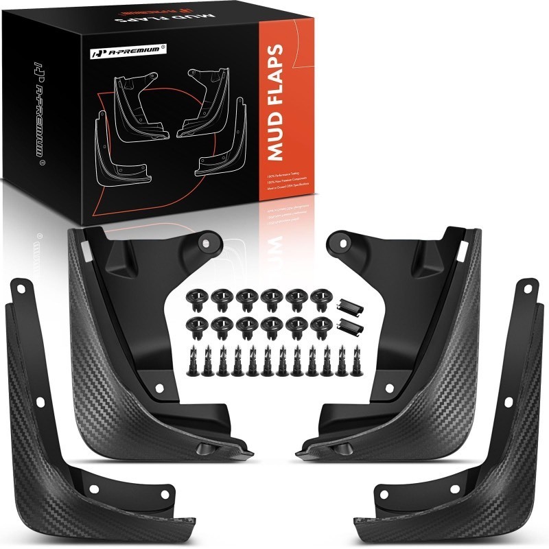 lot 6555297 image: A-Premium - Mud Flaps Compatible with 2024 Tesla Model 3 Highland, No Drilling Required, Mudguards Fenders Accessories, Front & Rear, (Set of 4) Black Model 3 Highland Mudguards Mudflaps
