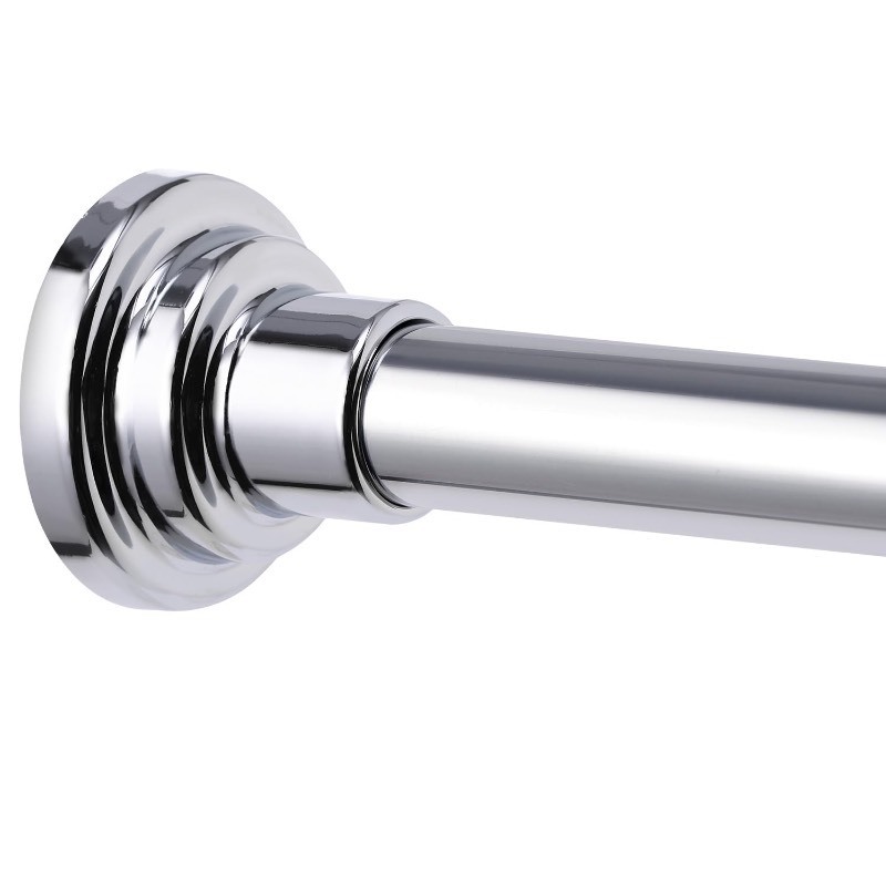 lot 6555452 image: Shower Curtain Rod, Brushed Nickel Adjustable 30-74 Inch No Drilling Tension Spring Shower Rod for Bathroom, Windows, RV, Closet, Stainless Steel, Anti-Slip