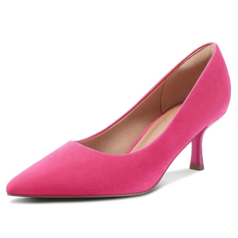 lot 6555471 image: mysoft Womens Pumps 2 inch Kitten Heel Pointed Toe Low Heel Dress Shoes Hot Pink