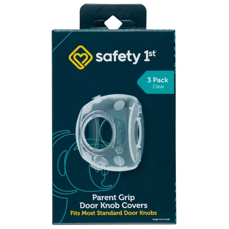 lot 6556033 image: Safety 1st Parent Grip Door Knob Covers 3 Pack, Crystal Clear
