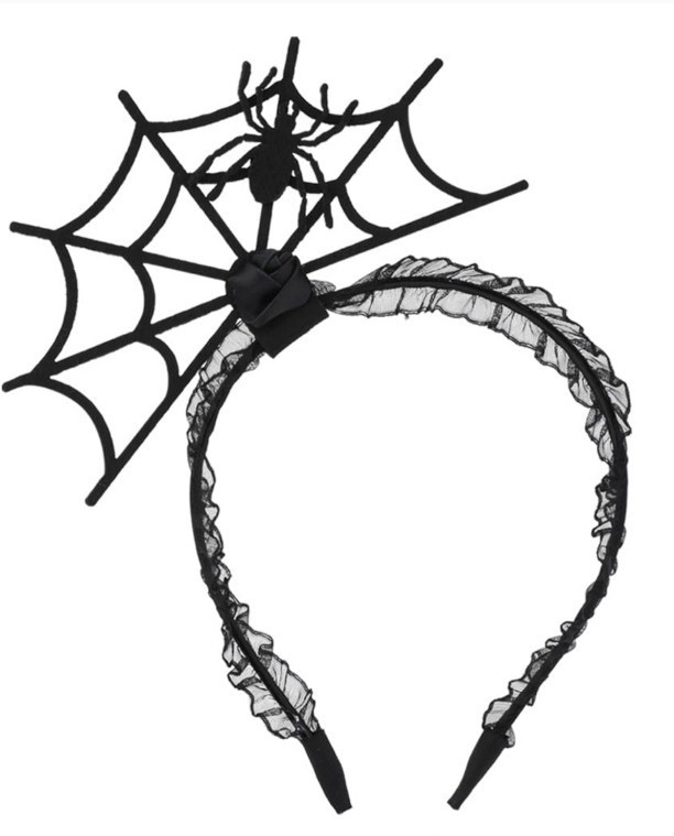 lot 6556195 image: LUTER Halloween Spider Headband, Spider Web Headband with Black Spider Necklace Spiderweb Hair Accessories for Halloween Cosplay Costumes Party Favor Dressing up