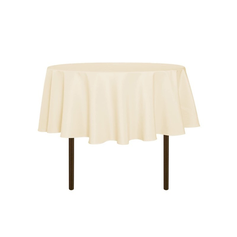 lot 6556392 image: sancua Round Tablecloth - 48 Inch - Water Resistant Spill Proof Washable Polyester Table Cloth Decorative Fabric Table Cover for Dining Table, Buffet Parties and Camping, Beige (Fits 30-36 Inch Table)