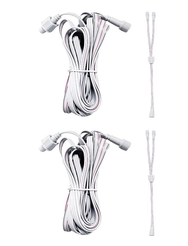 lot 6556427 image: Permanent Outdoor Lights Extension Lead Waterproof Cord,Waterproof Extension Cable 3Pin,IP68 Extension Cable - 2 Packs