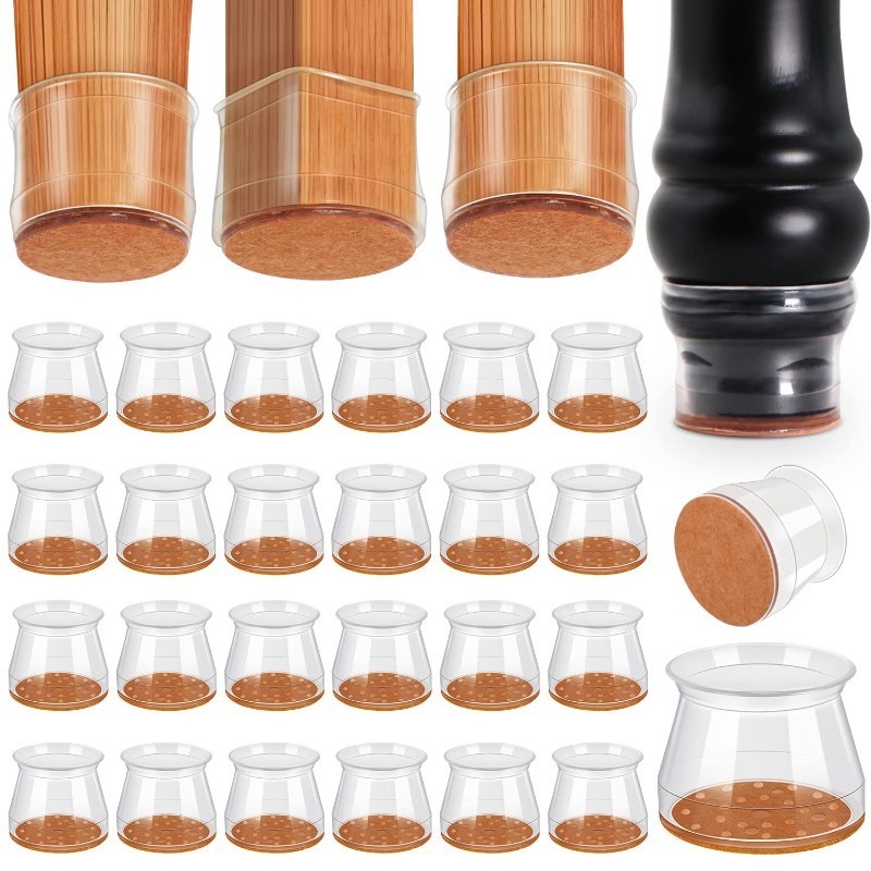 lot 6561053 image: Ansible 24 Pcs Chair Leg Floor Protectors, Silicone Felt Furniture Leg Pads Caps Covers for Hardwood Floors (fit1.3-2)