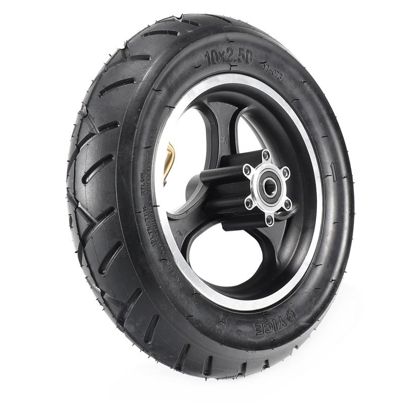 lot 6561561 image: 10inch Scooter Tire, 10x2.50 Inflatable Front Wheel Pneumatic Tire with 10x2.50 inner tube aluminium Wheel Hub Compatible with GOTRAX GMAX electric scooter