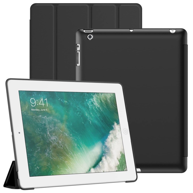 lot 6561583 image: JETech Case for iPad 234, Protective Hard Back Shell Soft-Touch Tablet Stand Cover, Auto WakeSleep (Black)