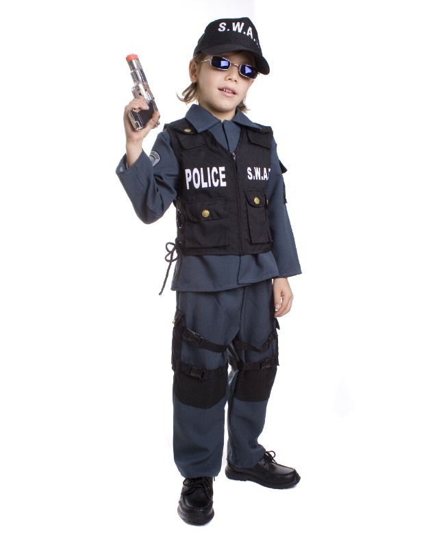 lot 6562124 image: Dress Up America Deluxe Childrens S.W.A.T. Police Officer Costume Set - Large 12-14