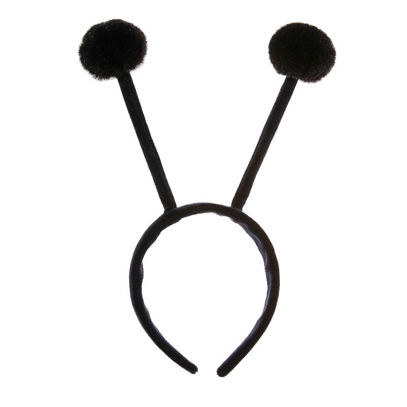 lot 6562207 image: CHEU antenna headband costume as bee, snail, ant, insect props with bendable plush pom pom bopper (black)