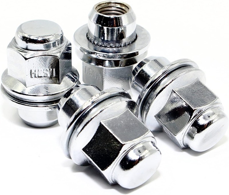 lot 6562486 image: Set of 4 12x1.5 Veritek Mag OEM Factory Washer Style Chrome Lug Nuts for Toyota Tacoma 4 Runner SR5 Pre-Runner TRD Off-Road Limited Factory Stock Replacement