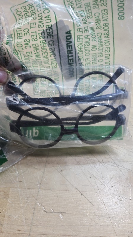 lot 6562504 image: 2 Pair Black Plastic Round Frame Nerd Harry Potter Cosplay Plastic Lensless Eye Glasses for Costume Cosplay, 2 Pair