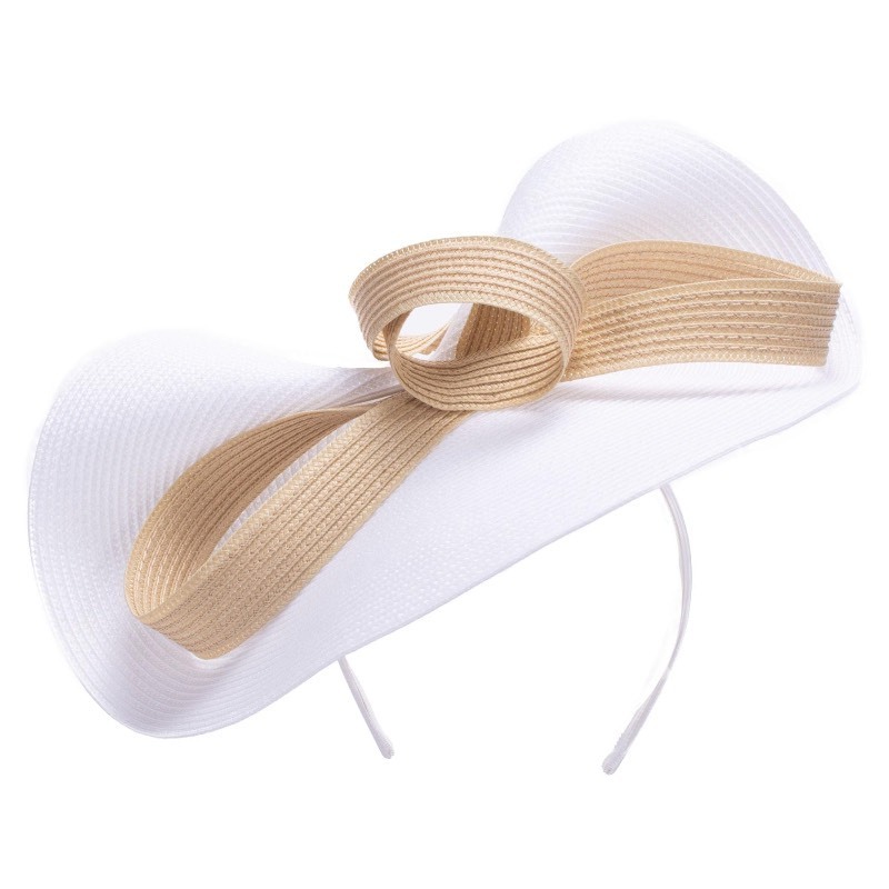 lot 6562576 image: Lawliet Women Formal Fascinator Wedding Church Racing Hat Headband Headpiece A626(White with Champagne)