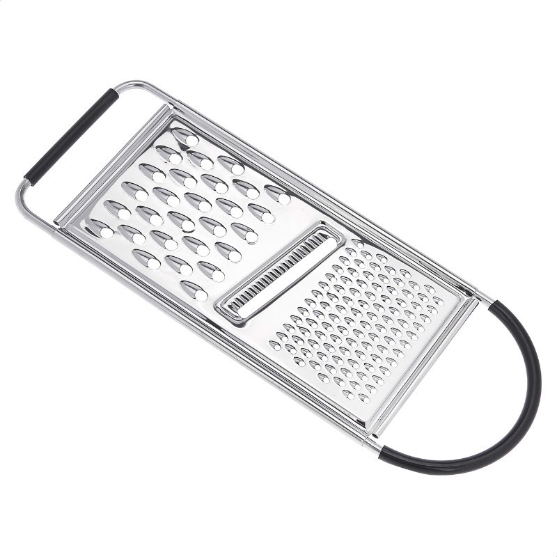 lot 6562580 image: Amazon Basics Cheese Grater with Handle, Stainless Steel Zester, Rectangular, Non-Slip, Multifunction Tool for Kitchen Prep, Black (Previously AmazonCommercial brand)