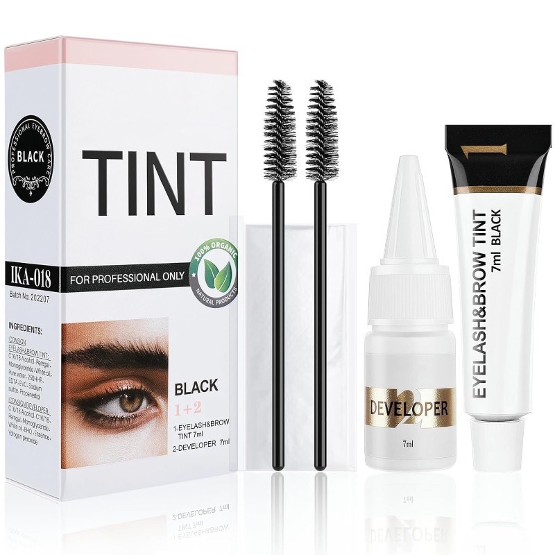 lot 6563207 image: Lash Color Kit, Professional Black Color Set for Lashes and Brows, Natural Ingredients Long Lasting Safe & Easy to Use 7ml (Black)