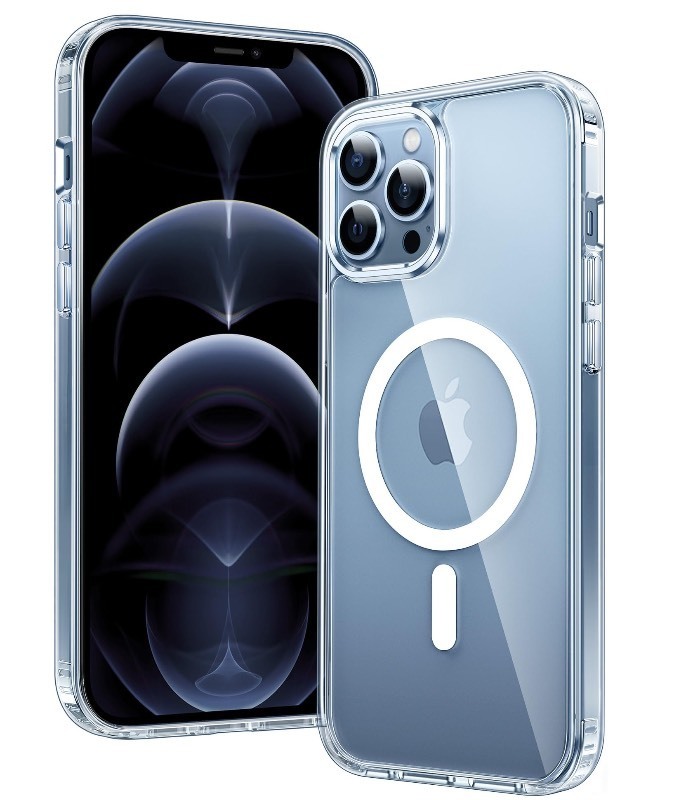 lot 6563216 image: FNTCASE for iPhone 12 Pro-Max Case Strong Magnetic Anti-Yellowing Slim Clear Case  Military Grade Protective & Shockproof Rugged Drop Protection Thin Shell Transparent Cell Phone Cover(Clear)