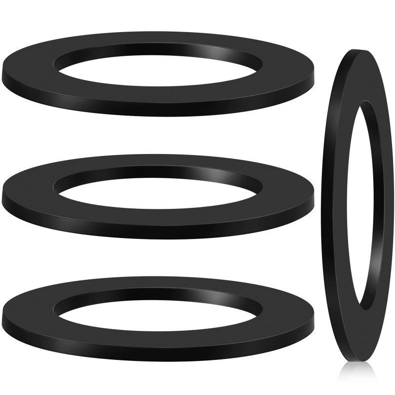 lot 6563544 image: 4 Pcs 1-34-Inch by 2-58-Inch Rubber Gasket for Tub Drain Shoe Tub Overflow Gasket Silicone Bathtub Drains Seal