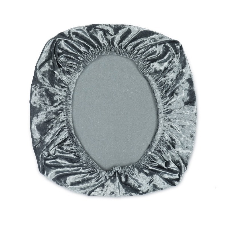 lot 6563588 image: Yikko Stretch Spandex Velvet Chair Covers 14.96-18.89 Inch Office Swivel Chair Slipcovers Protector, Home Decor, Dining Room Bar Wedding Party Decor (Chair Seat Cover, Gray)