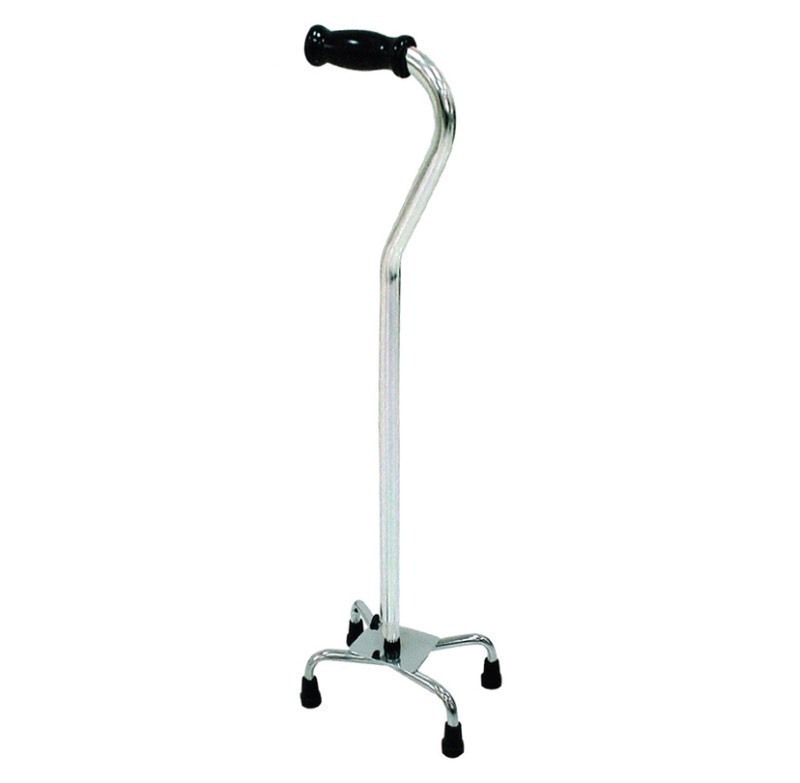 lot 182 image: New Drive Adjustable Aluminum Small Base Quad Cane 30 To 39 Height, Silver