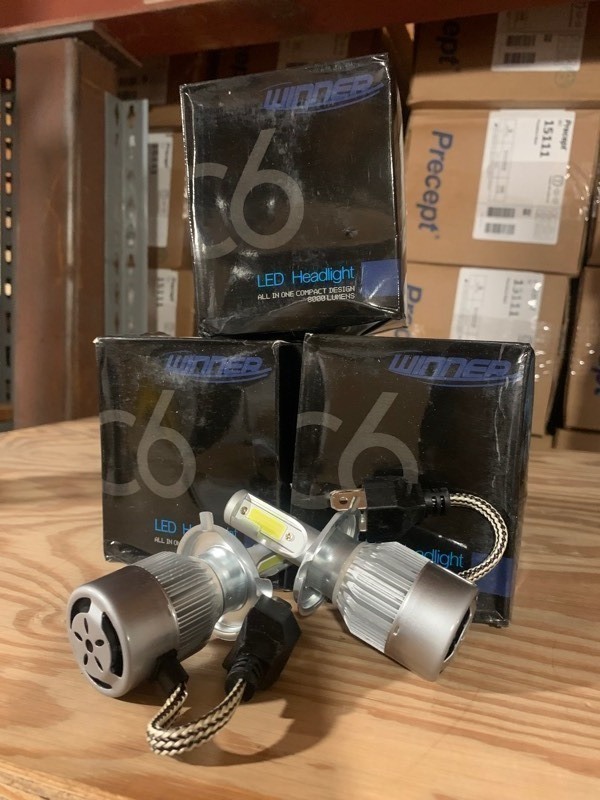 lot 212 image: 2 New Sets of Winner C6 All In One Compact Design 8000 Lumens LED Headlights
