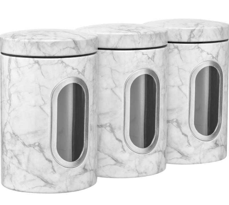 lot 177 image: 2 New Sets of 3 New FoodStorage-1 Sealed Food Storage Organizer Containers, WhiteBlack (6 Total pcs)