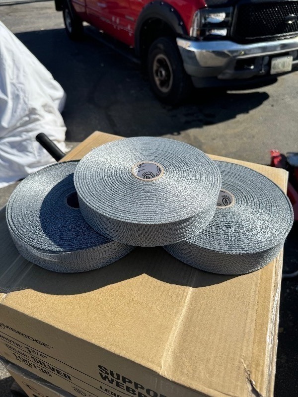 lot 196 image: New 900 Bundle of Cambridge 1-34 Silver Support Webbing (3 Rolls)�