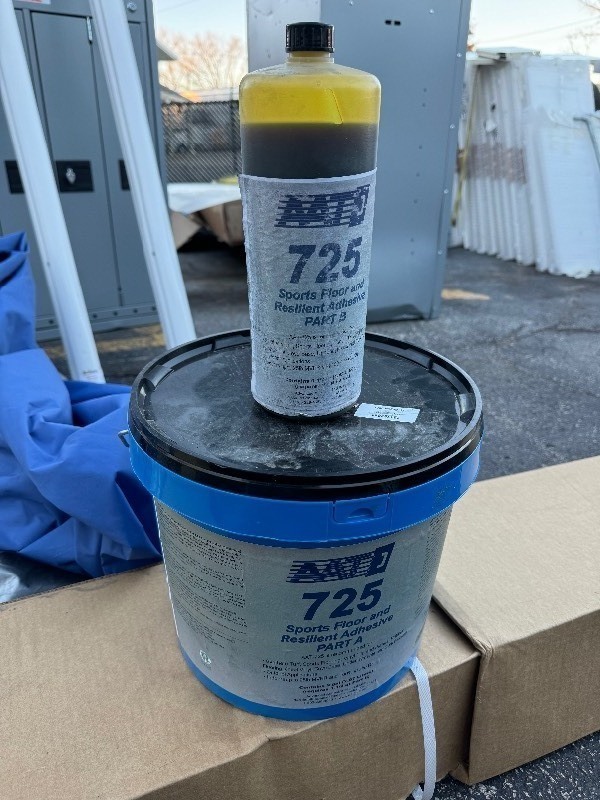 lot 203 image: New AATJ 725 Sports Floor and Resilient Adhesive Part A&B