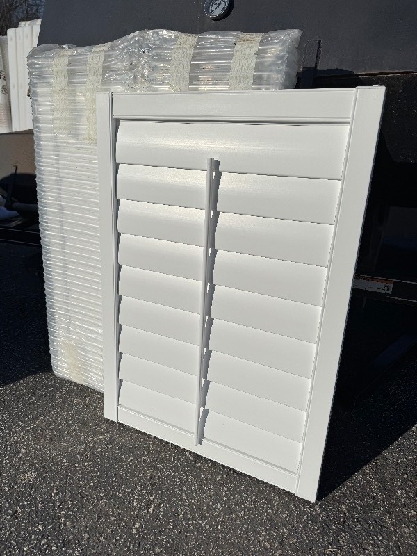 lot 60 image: New Levolor Window Plantation Styled Louvers 33.25x23 2pc Set, White
