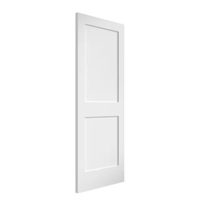 lot 6 image: New Eightdoors Brand 30 in. x 80 in. x 1-34 in. 2-Panel Shaker Solid Core White Primed Pine Wood Interior Door Slab