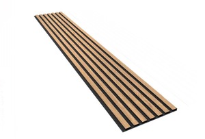 lot 14 image: New Woodson & Bros Luxury American White Oak 94.5x11 Acoustic Slat Wood Wall Panel